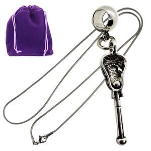 COPY - Lacrosse Necklace - Lacrosse Ball Lacrosse Sticks Pendant